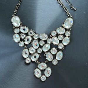 Vintage Necklace faceted glass beads, costume jewellery, wedding hair